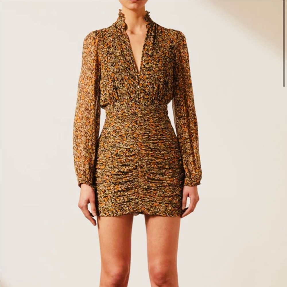 NWOT Shona Joy Paloma Plunge Mini Dress Olive size 2